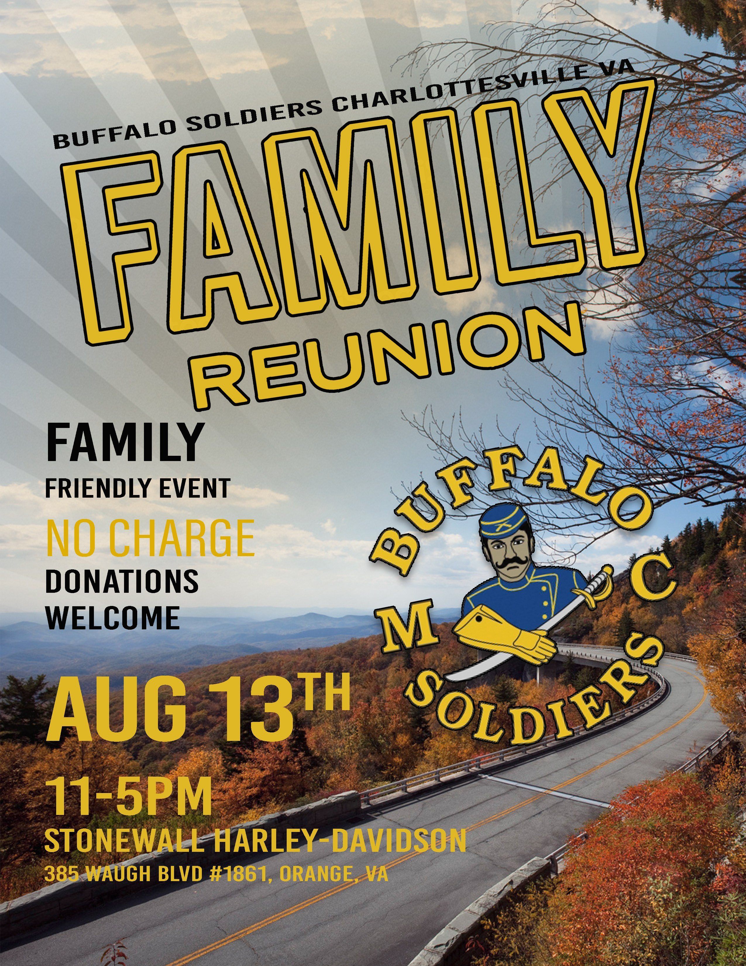 BUFFALO SOLDIERS CHARLOTTESVILLE FAMILY REUNION EVENT AT STONEWALL HD